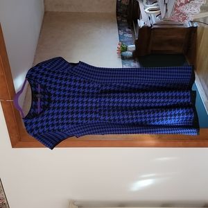 Lane Bryant Electric Blue and Black Check Knit  Dress